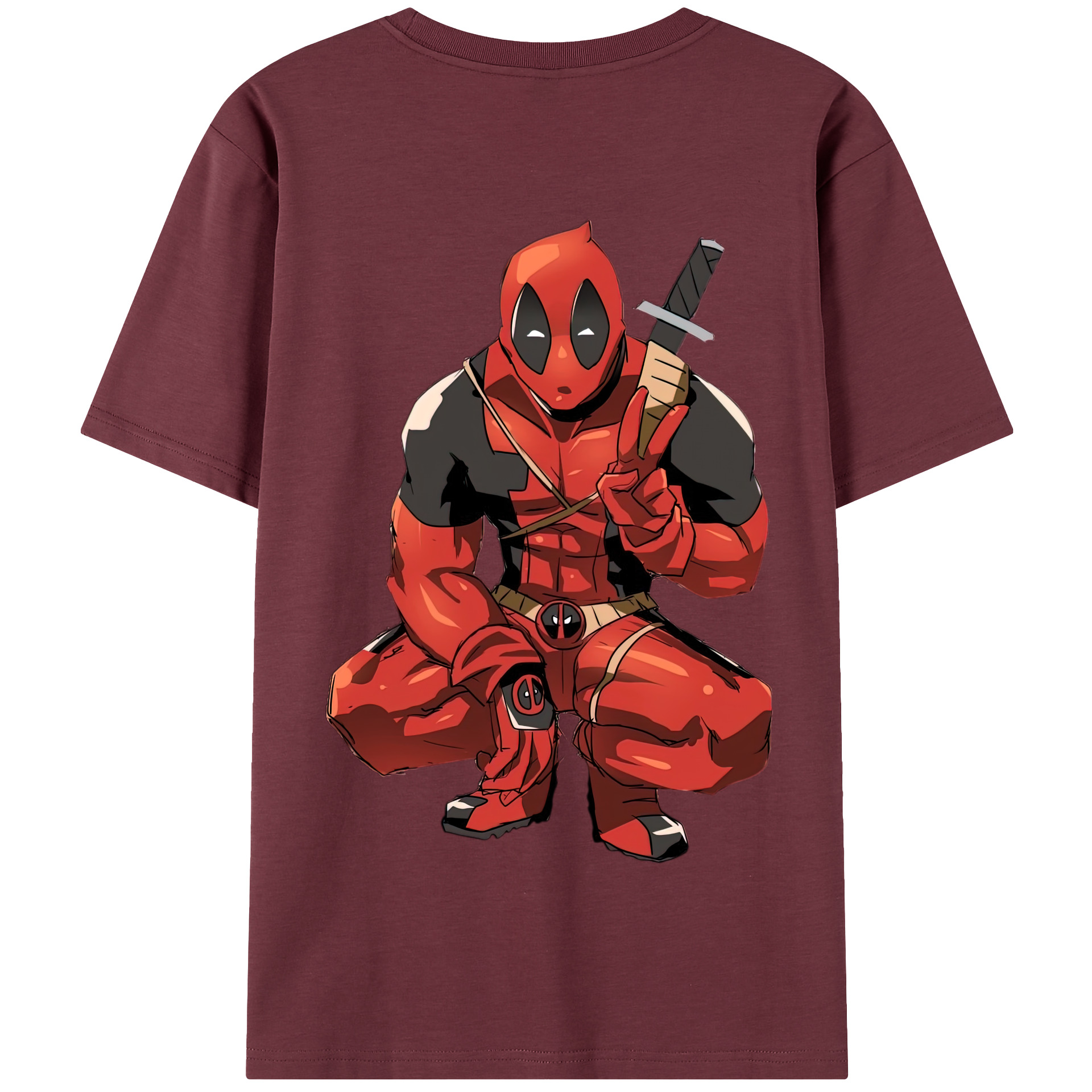 （画像用） Deadpool デッドプール 綿100％半袖Tシャツ（背面プリント）